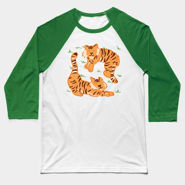 Happy tigers Baseball T-Shirt by DoctorBillionaire